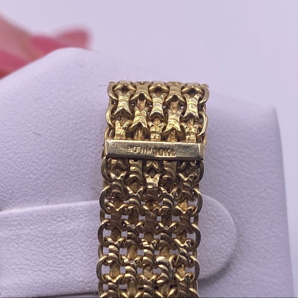 10k yellow gold mesh ring - Picture 6 of 11